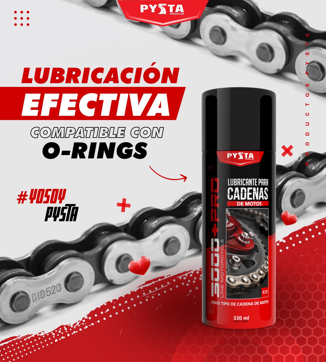 🛢️ Lubricante de Cadenas Pysta – Máximo rendimiento y protección para tu moto